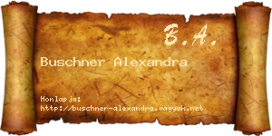 Buschner Alexandra névjegykártya